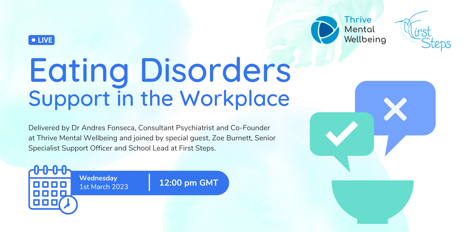 Eating Disorders - Support in the Workplace Webinar - Sign up by completing the form below.